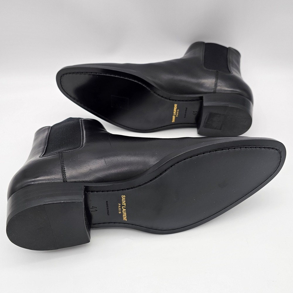 Saint Laurent Paris YSL Wyatt 30 Chelsea Boots Leather Nero Black 634195 SZ 8 41 - Picture 5 of 9